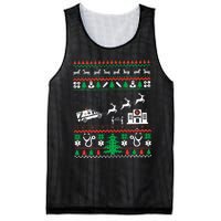 Christmas Ambulance Ugly Sweater Emergency Medical EMT Mesh Reversible Basketball Jersey Tank