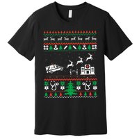 Christmas Ambulance Ugly Sweater Emergency Medical EMT Premium T-Shirt