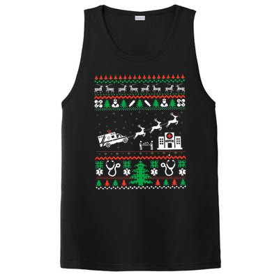 Christmas Ambulance Ugly Sweater Emergency Medical EMT PosiCharge Competitor Tank