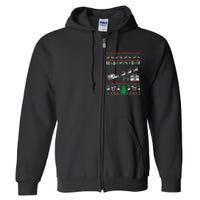 Christmas Ambulance Ugly Sweater Emergency Medical EMT Full Zip Hoodie