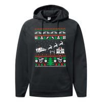 Christmas Ambulance Ugly Sweater Emergency Medical Emt Performance Fleece Hoodie