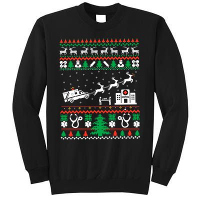 Christmas Ambulance Ugly Sweater Emergency Medical Emt Sweatshirt