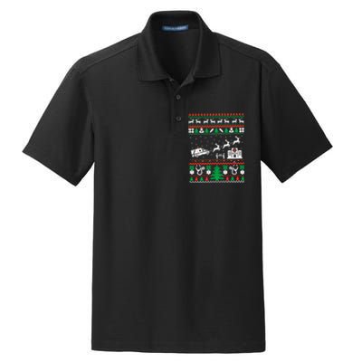 Christmas Ambulance Ugly Sweater Emergency Medical Emt Dry Zone Grid Polo