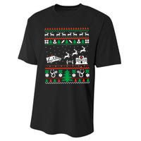 Christmas Ambulance Ugly Sweater Emergency Medical Emt Performance Sprint T-Shirt