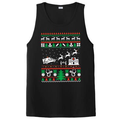 Christmas Ambulance Ugly Sweater Emergency Medical Emt PosiCharge Competitor Tank