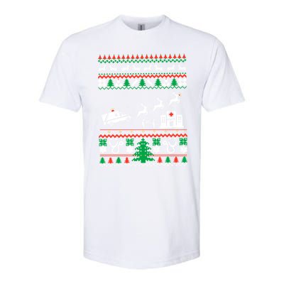 Christmas Ambulance Ugly Sweater Emergency Medical Emt Softstyle® CVC T-Shirt