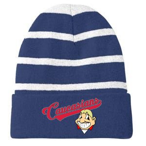 Caucasians Striped Beanie with Solid Band