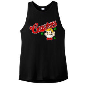 Caucasians Crackers Baseball Money Logo Ladies PosiCharge Tri-Blend Wicking Tank