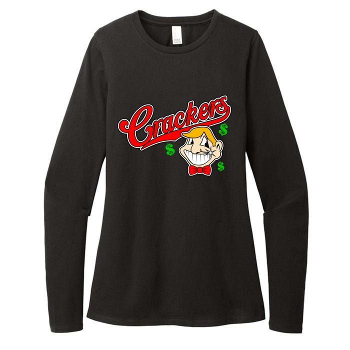 Caucasians Crackers Baseball Money Logo Womens CVC Long Sleeve Shirt