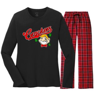 Caucasians Crackers Baseball Money Logo Women's Long Sleeve Flannel Pajama Set 