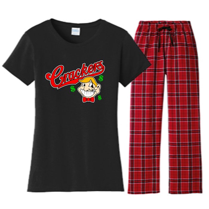 Caucasians Crackers Baseball Money Logo Women's Flannel Pajama Set