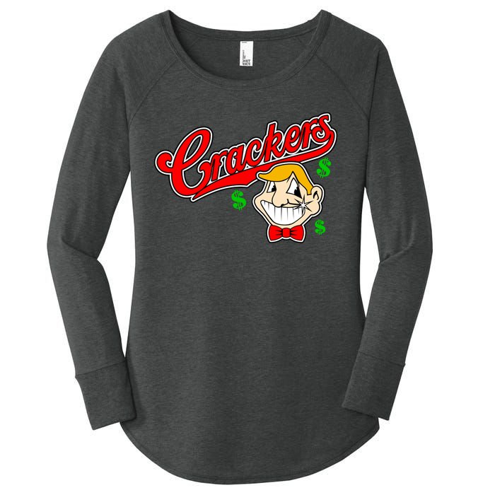 Caucasians Crackers Baseball Money Logo Women's Perfect Tri Tunic Long Sleeve Shirt