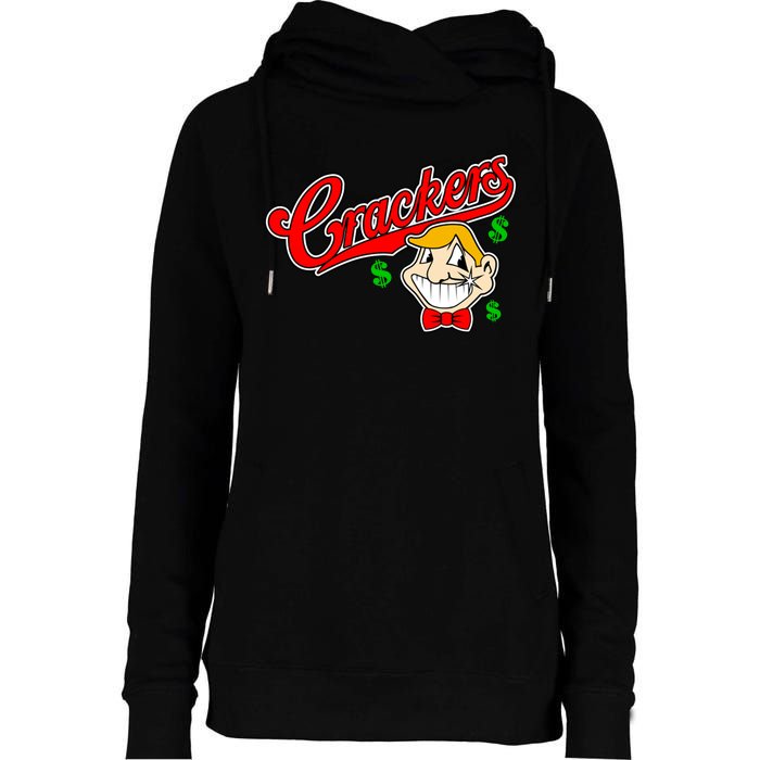 Caucasians Crackers Baseball Money Logo Womens Funnel Neck Pullover Hood