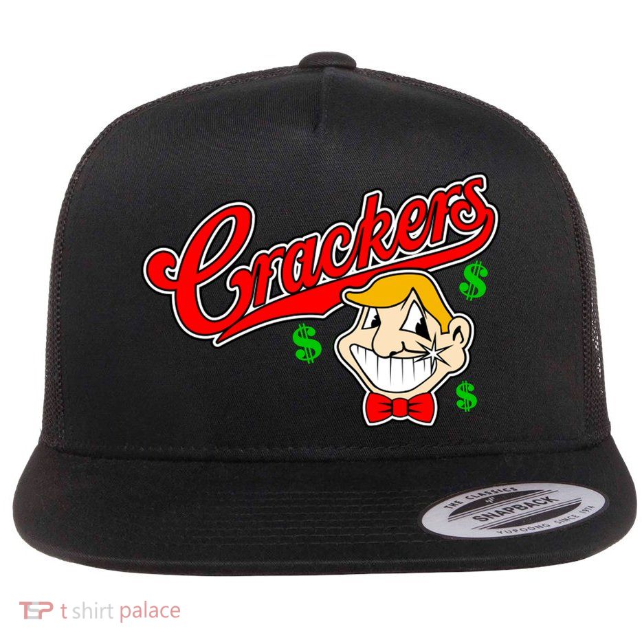 Caucasians Crackers Baseball Money Logo Flat Bill Trucker Hat