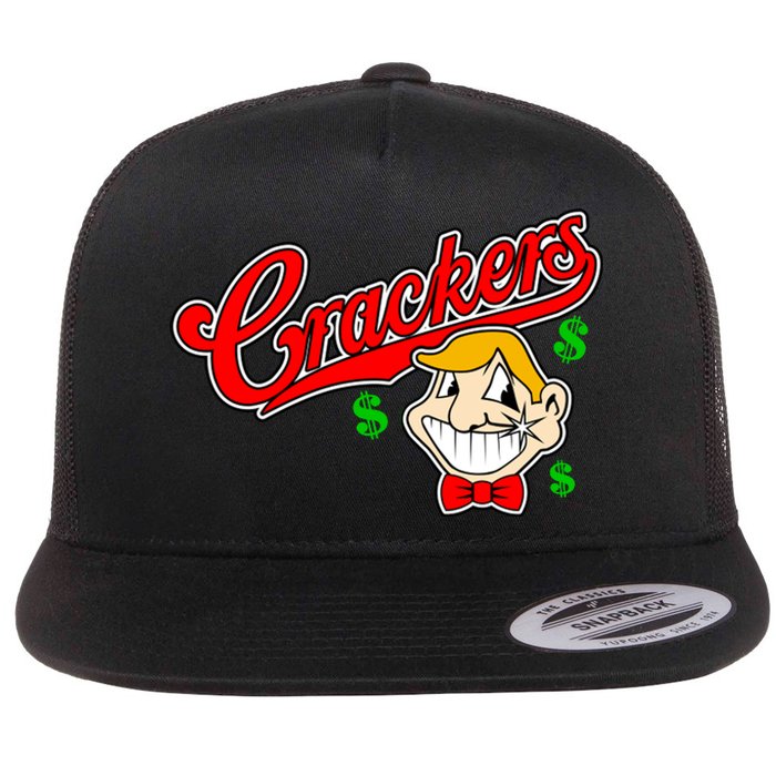 Caucasians Crackers Baseball Money Logo Flat Bill Trucker Hat