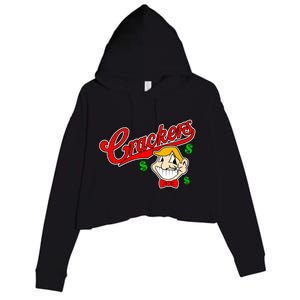 Caucasians Crackers Baseball Money Logo Crop Fleece Hoodie