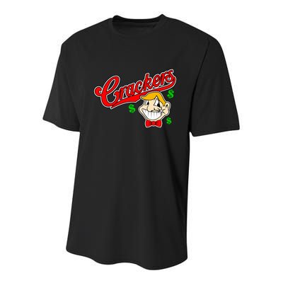 Caucasians Crackers Baseball Money Logo Youth Performance Sprint T-Shirt