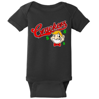 Caucasians Crackers Baseball Money Logo Baby Bodysuit