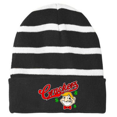 Caucasians Crackers Baseball Money Logo Striped Beanie with Solid Band