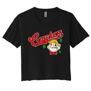 Caucasians Crackers Baseball Money Logo Women's Crop Top Tee