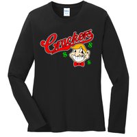 Caucasians Crackers Baseball Money Logo Ladies Long Sleeve Shirt