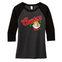 Caucasians Crackers Baseball Money Logo Women's Tri-Blend 3/4-Sleeve Raglan Shirt