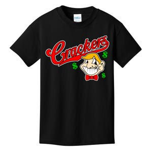 Caucasians Crackers Baseball Money Logo Kids T-Shirt