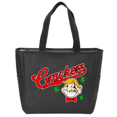 Caucasians Crackers Baseball Money Logo Zip Tote Bag