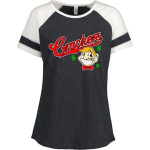 Caucasians Crackers Baseball Money Logo Enza Ladies Jersey Colorblock Tee