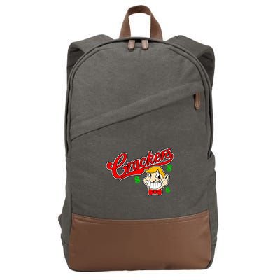 Caucasians Crackers Baseball Money Logo Cotton Canvas Backpack