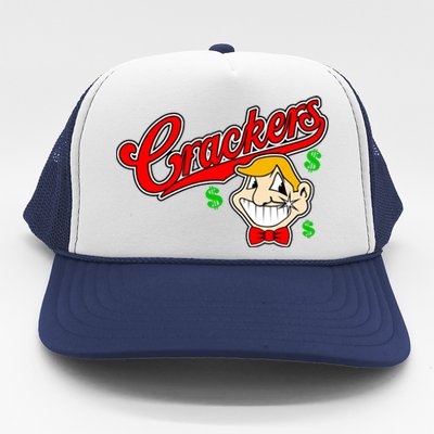 Caucasians Crackers Baseball Money Logo Trucker Hat