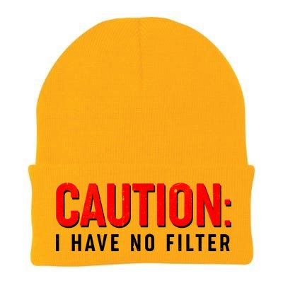 Caution I Have No Filter Knit Cap Winter Beanie