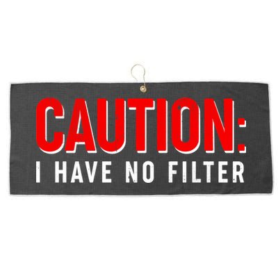 Caution I Have No Filter Large Microfiber Waffle Golf Towel