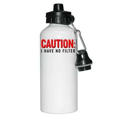 Caution I Have No Filter Aluminum Water Bottle