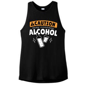 Caution May Contain Alcohol Ladies PosiCharge Tri-Blend Wicking Tank