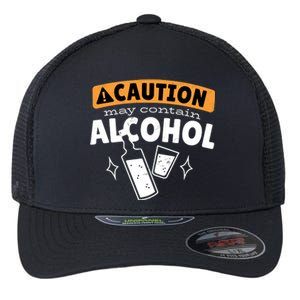 Caution May Contain Alcohol Flexfit Unipanel Trucker Cap