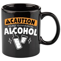 Caution May Contain Alcohol 11oz C Handle Ceramic Mug