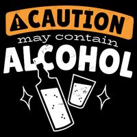 Caution May Contain Alcohol Drawstring Bag