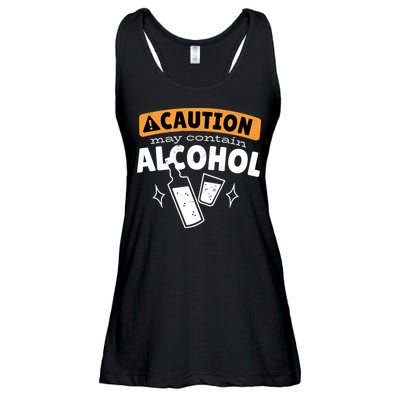 Caution May Contain Alcohol Ladies Essential Flowy Tank