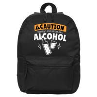 Caution May Contain Alcohol 16 in Basic Backpack
