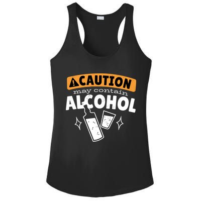 Caution May Contain Alcohol Ladies PosiCharge Competitor Racerback Tank