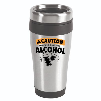 Caution May Contain Alcohol 16oz Travel Tumbler