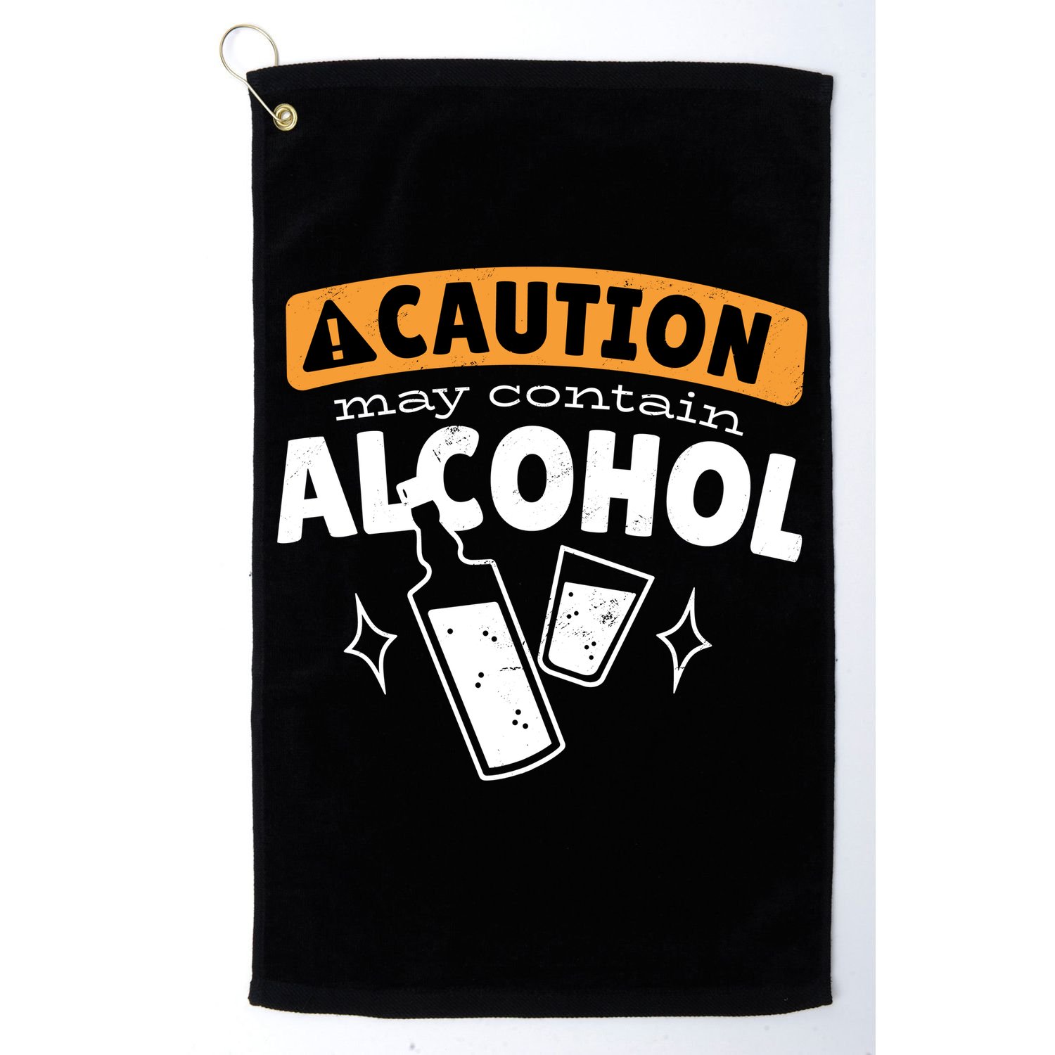 Caution May Contain Alcohol Golf Towel