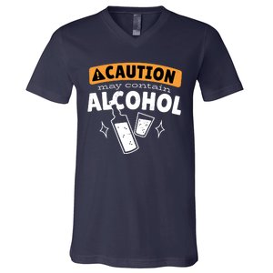 Caution May Contain Alcohol V-Neck T-Shirt