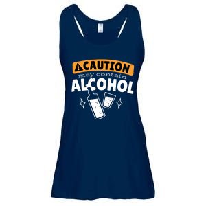 Caution May Contain Alcohol Ladies Essential Flowy Tank