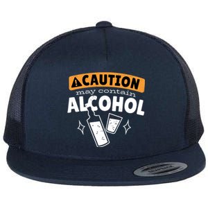 Caution May Contain Alcohol Flat Bill Trucker Hat