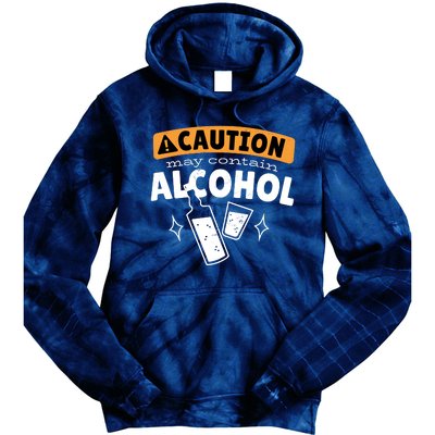 Caution May Contain Alcohol Tie Dye Hoodie