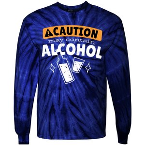 Caution May Contain Alcohol Tie-Dye Long Sleeve Shirt