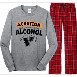 Caution May Contain Alcohol Long Sleeve Pajama Set