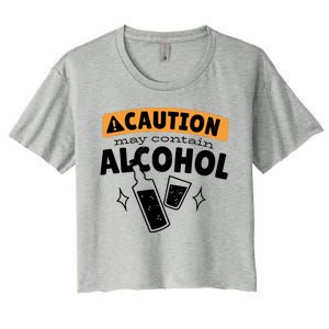 Caution May Contain Alcohol Women's Crop Top Tee